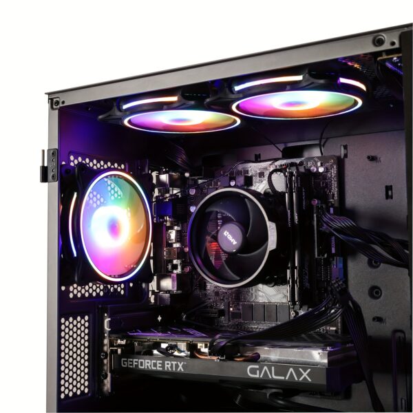 MXZ Gaming PC Desktop Computer, AMD Ryzen 5 5600 3.7GHz, B450, 16GB DDR4, NVME 500G/1TB SSD, 6RGB Fans, Gamer Desktop Computer Optional RX 6650XT/RTX 2060S/RTX 4060/RTX 3060TI/RX 7700XT/RTX 3060 - Image 2