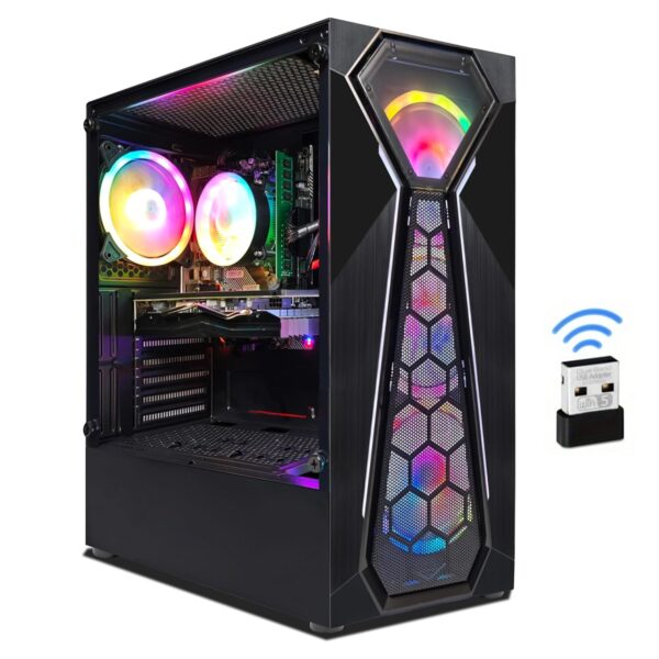STGAubron Gaming PC Desktop - Radeon RX 550, 10th Gen Intel Core i5-9400F, 16GB DDR4, 512GB SSD, 600M WiFi, RGB Fan X 4, Windows 11 Home, RGB Keyboard & Mouse, Gaming Keyboard, Gaming Mouse, Gaming Accessories - Image 7