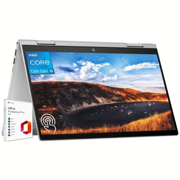 HP 2024 Newest Envy 2-in-1 Business Laptop, Microsoft Office Lifetime License, 14" FHD Touch Screen, Intel 10-Core I5-1335U CPU, 8GB RAM, 1TB SSD, Fingerprint Reader, WiFi 6E, Windows 11 Home