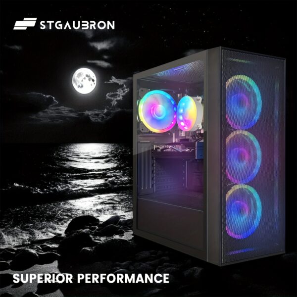 STG Aubron Gaming PC Computer Desktop, Radeon RX 580 8G, Core I7 8th up to 4.1 GHz, 16G DDR4, 512G SSD, 600M WiFi, RGB Fan x4, Windows 11 Home - Image 5