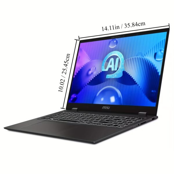 MSI Prestige 16" QHD+ AI Evo Ultra Thin Professional Laptop, Intel Ultra 7-155H, Intel ARC Graphics, 32GB DDR5 RAM, 4TB SSD, Backlit Keyboard, WiFi 7, Windows 11 Home, with Cleaning Brush - Image 8