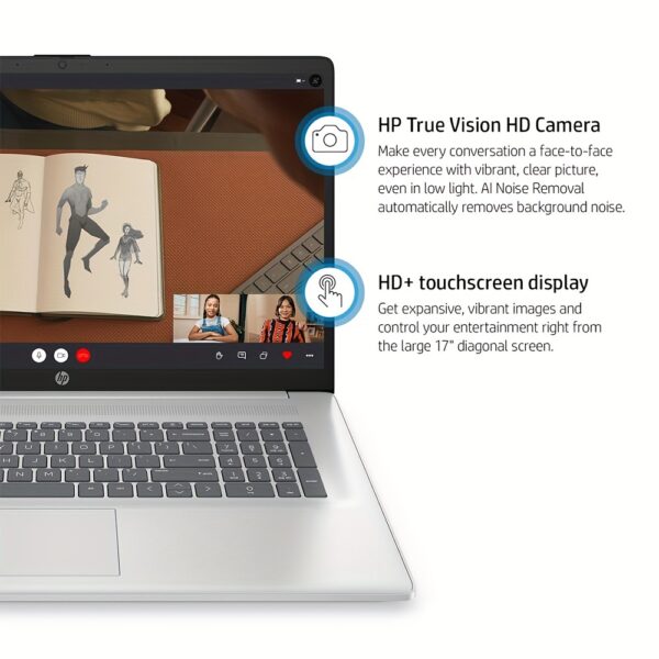 HP 17 Touchscreen Laptop 2024 for Business, 17.3" Touch Screen Laptop with Microsoft Office Lifetime License, AMD Ryzen 5 7530U Up to 4.5GHz, 16GB RAM, 1TB SSD, WiFi 6, Win 11 Home, with Cefesfy Mouse - Image 3