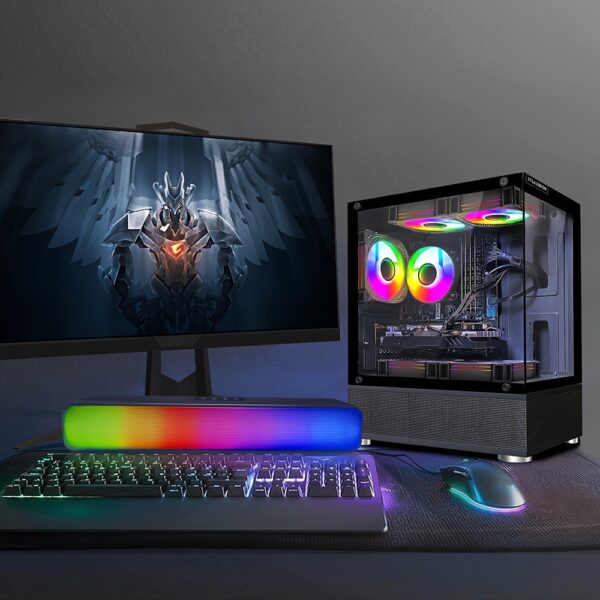 STGAubron Gaming Desktop PC, Intel Core i7 3.4G up to 3.9G, 32G RAM, 1T SSD, Radeon RX 580 16G GDDR5, 600m WiFi, Wireless 5.0, RGB Fan x 5, RGB Keyboard&Mouse, RGB Mouse Pad, RGB Wireless Sound Bar, W10H64 - Image 3