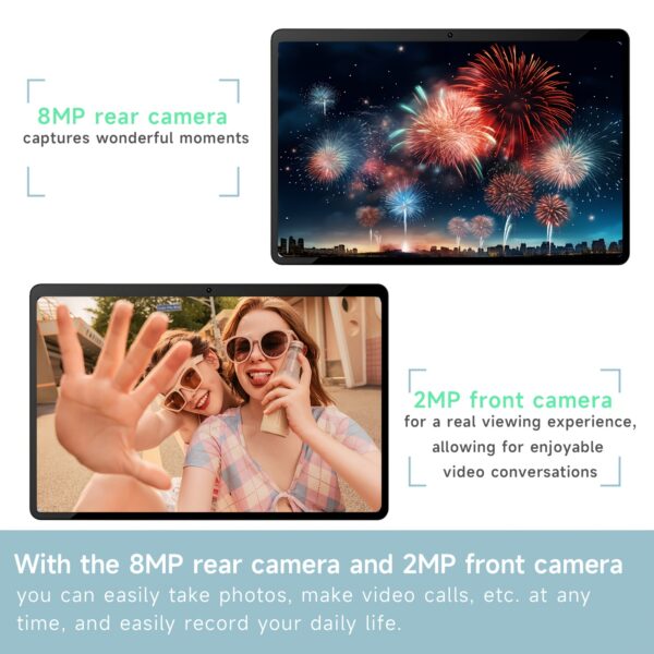 T606 Tablet Android 14 Tablet 12GB(4+8)RAM+128GB ROM HD Dual Cameras 1280*800 Resolution With Face Recognition 4G LTE Dual SIM Cards Can Make Calls Octa-core Processor Support Office Study And Entertainment With Keyboard And Mouse Christmas Gifts New Year Gifts - Image 6
