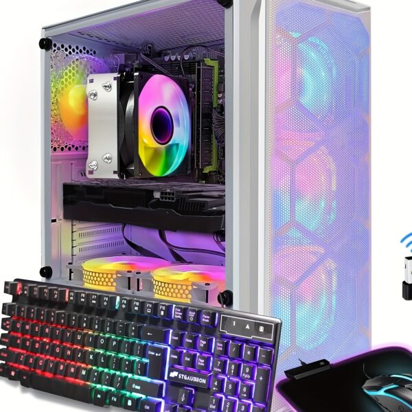 STGAubron Gaming PC Desktop, GeForce RTX 2060 Super 8G, AMD Ryzen 7 PRO 2700 Up To 4.1G, 16G DDR4, 1T SSD, 600M WiFi, RGB Fan X6, RGB Mouse Pad, Windows 11 Home - Image 3