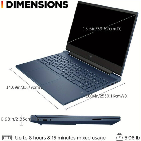 HP Victus 15.6" FHD 144Hz Gaming Laptop, Intel 8-Core i5-12450H, NVIDIA GeForce RTX 3050, 16GB, 1TB SSD, Backlit Keyboard, WiFi 6, Windows 11 Home, with Cleaning Brush - Image 4