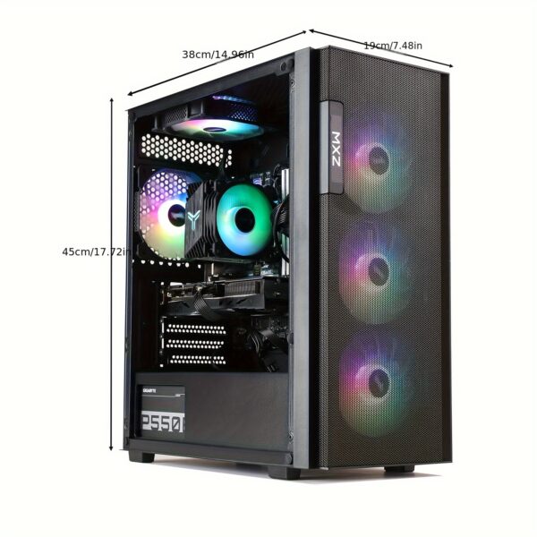 MXZ Gaming PC Computer Intel Core I5 14400F 3.6GHz, GeForce RTX 4060 16GB DDR4, NVME 500GB, 5 RGB Fans, Gamer Desktop Computer (I5 14400F| RTX 4060) - Image 2