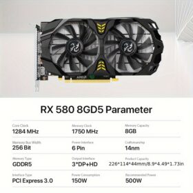PELADN RX 580 8GB Graphics Card GPU DirectX 12 256-Bit GDDR5 PCI Express 3.0 Gaming Video Card