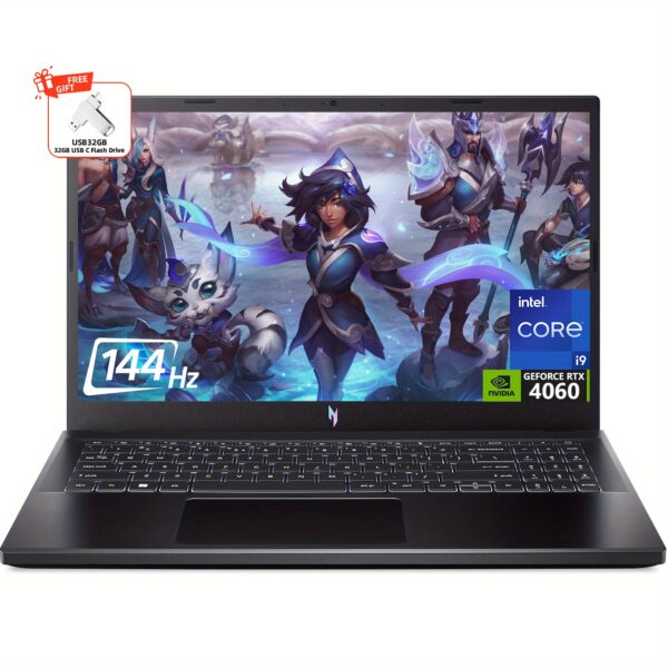 Acer Nitro V 15 Gaming Laptop 15.6" FHD IPS 144Hz, Intel Core i9-13900H & NVIDIA GeForce RTX 4060, 64GB DDR5 RAM 1TB SSD, Backlit Keyboard, Wi-Fi 6, Windows 11 Home with 32GB USB - Obsidian Black, Vibrant Display, Fast Ssd Storage