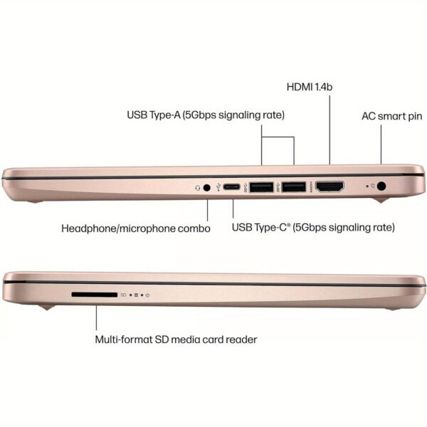 HP 14" Ultral Light Laptop Computer, Anti-Glare HD Display, 4GB RAM, 256GB Storage(128GB EMMC+ 128GB SD Card), Intel Quad-Core N4120, Webcam, Windows 11 Home In S Mode - Image 4