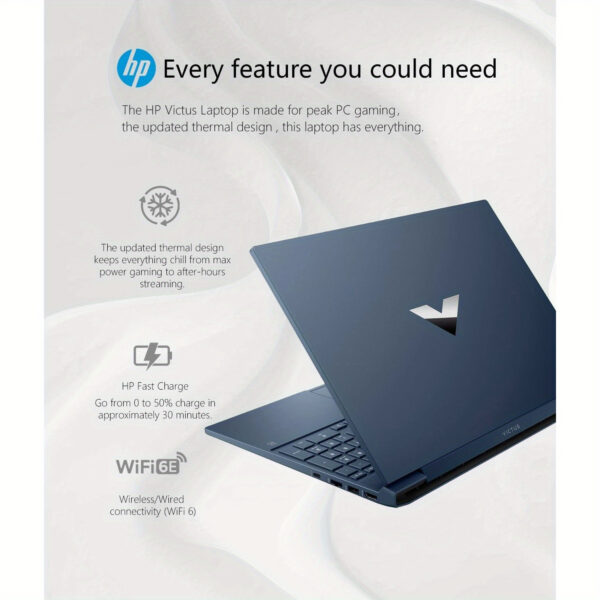 HP Victus 15.6" FHD 144Hz Gaming Laptop, Intel 8-Core i5-12450H, NVIDIA GeForce RTX 3050, 16GB, 1TB SSD, Backlit Keyboard, WiFi 6, Windows 11 Home, with Cleaning Brush - Image 6