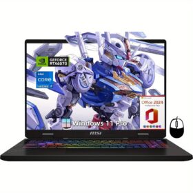 MSI Crosshair 16 Gaming Laptop- with Office 2024 Lifetime, 16" FHD+ IPS Display, GeForce RTX 4070, Intel i7-14650HX, 64 GB DDR5 RAM, 4 TB SSD, Backlit Keyboard, Wi-Fi, Windows 11 Pro, w/Accessories