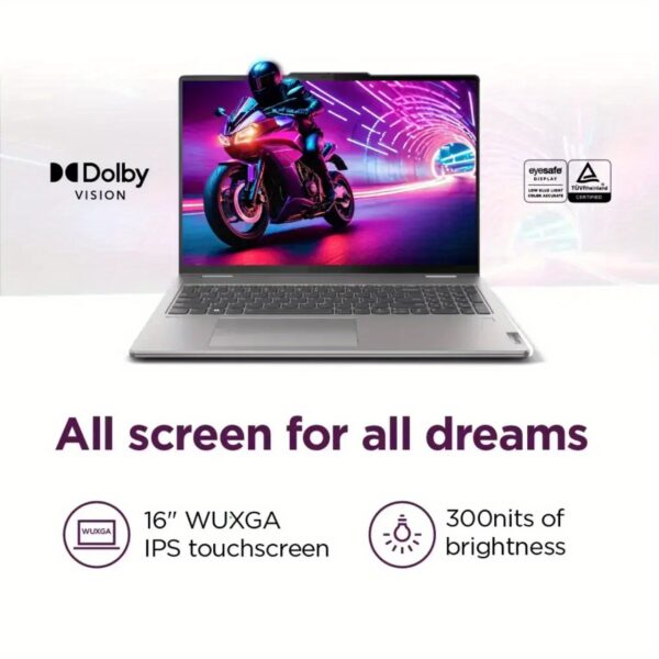 Lenovo Yoga 7 2-in-1 Laptop, 16" WUXGA 2K Touchscreen, AMD Ryzen 7 8840HS, 16GB DDR5 RAM, 2TB SSD, Backlit KB, Fingerprint, Wi-Fi 6E, Webcam, Windows 11 Home - Image 5