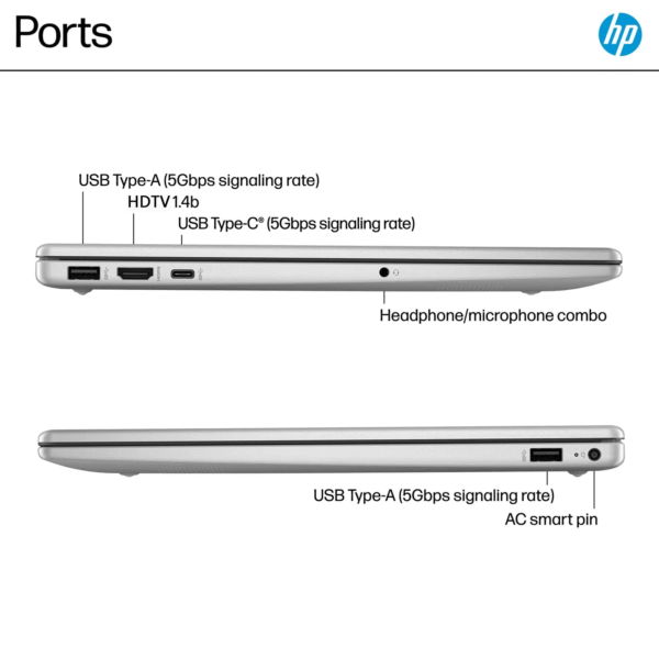 HP 15.6" Touchscreen Laptop, HP Laptops for Business and Students, Intel Iris Xe Graphics, Intel Core i5-1235U, Up to 64GB RAM, Up to 2TB SSD, Fast Charge, Long Battery Life, HDTV, Wireless, Wi-Fi 6E, Windows 11 Pro, Silver - Image 6