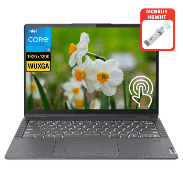 Lenovo IdeaPad Flex 5i 14" FHD+ IPS Touchscreen 2-in-1 Laptop, Intel Core i5-1235U 10-Core Processor, 8GB RAM 512GB SSD, Fingerprint Reader & Backlit Keyboard, Windows 11 Home in S Mode, Thunderbolt 4, 65W AC Adapter, Includes Cleaning Brush, Touchscreen Notebook, Sleek Design, Convertible Display, Durable Construction, Vibrant Display