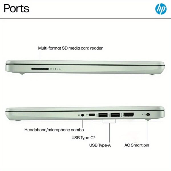 HP 14" HD Business Laptop, Intel Processor N150, 4GB RAM, 128GB UFS, Intel Graphics, Wi-Fi 6, Windows 11 Home in S Mode, Willow Green - Image 7