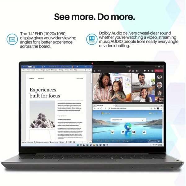 Lenovo IdeaPad 3 Laptop, 14" FHD Display, AMD Ryzen 7 5700U Processor, 20GB RAM, 2TB SSD, AMD Radeon Graphics, Student& Business, Wi-Fi 6, Windows 11 Home, Cloud Grey - Image 6