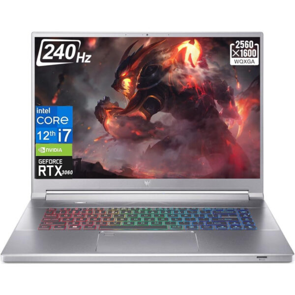 Acer Predator Triton 300 SE Gaming Laptop, 16" WQXGA 240Hz Display, Intel Core i7 12700H Processor, NVIDIA GeForce RTX 3060, 32GB DDR5 RAM, 2TB SSD, Backlit Keyboard, Wi-Fi 6E, Windows 11 Home, with Black Gaming Mouse