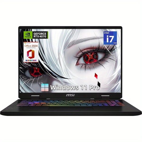 MSI Crosshair 16 Gaming Laptop with Office 2024 Lifetime - 16" FHD+ IPS Display, RTX 4070, i7-14650HX, 32GB DDR5, 1TB SSD, Backlit Keyboard, Windows 11 Pro, Wi-Fi, Includes Accessories - Image 3
